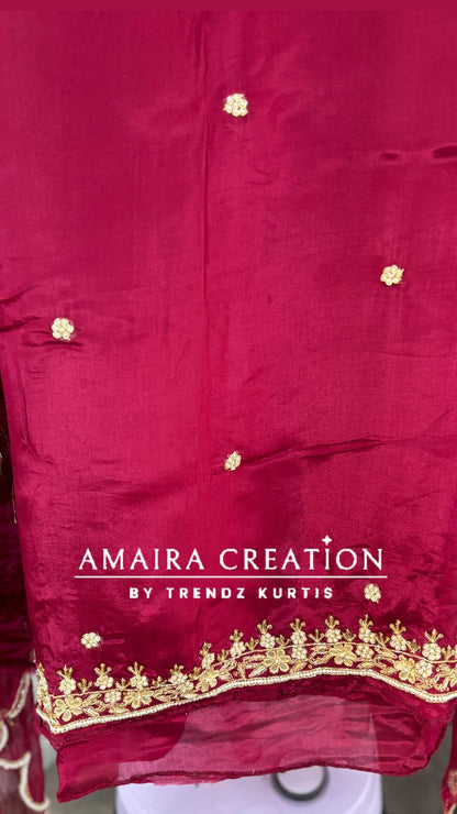 Premium Glass Tissue Beautiful HandWork unstitched suits