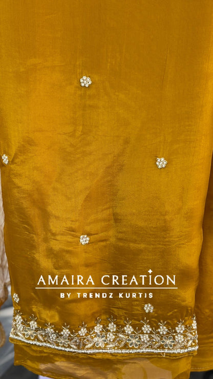 Premium Glass Tissue Beautiful HandWork unstitched suits