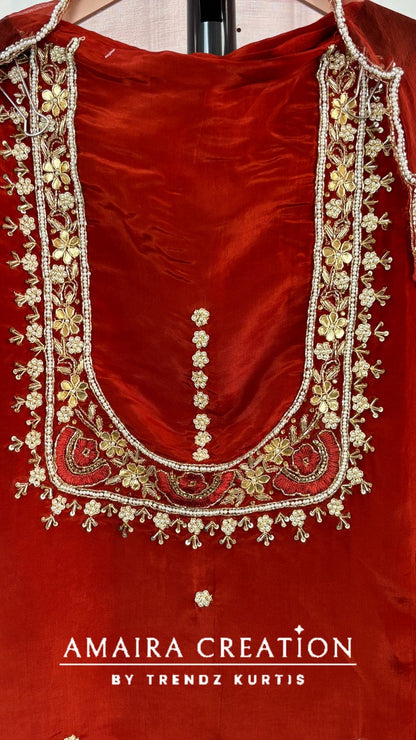 Premium Glass Tissue Beautiful HandWork unstitched suits