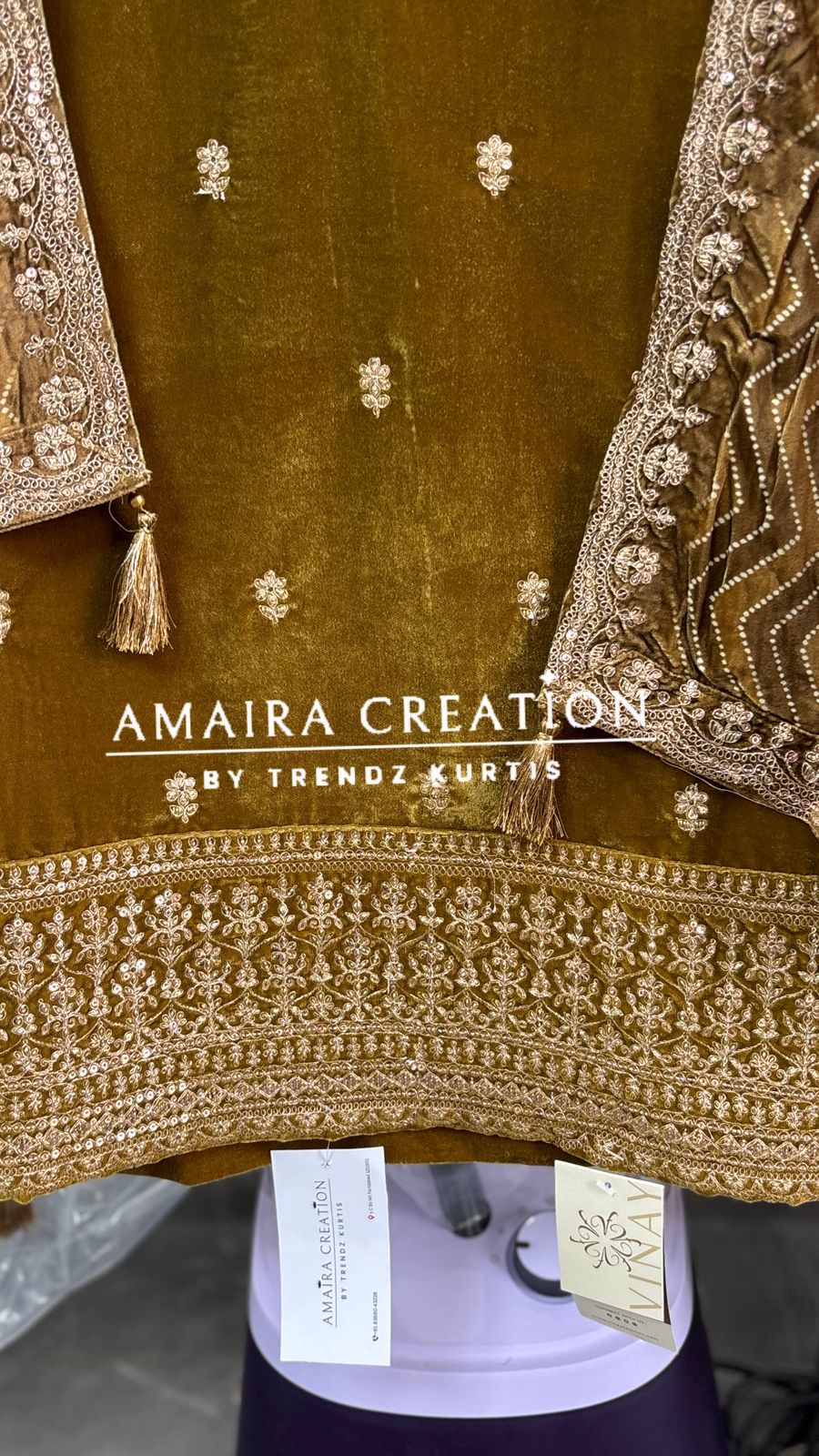 Premium Velvet Very Soft Fabric Zari Work Unstitched Suit With Printed Velvet Dupatta