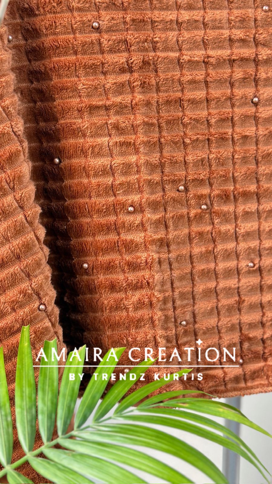 Premium Feather Pearl Deatiling Woolen Stole