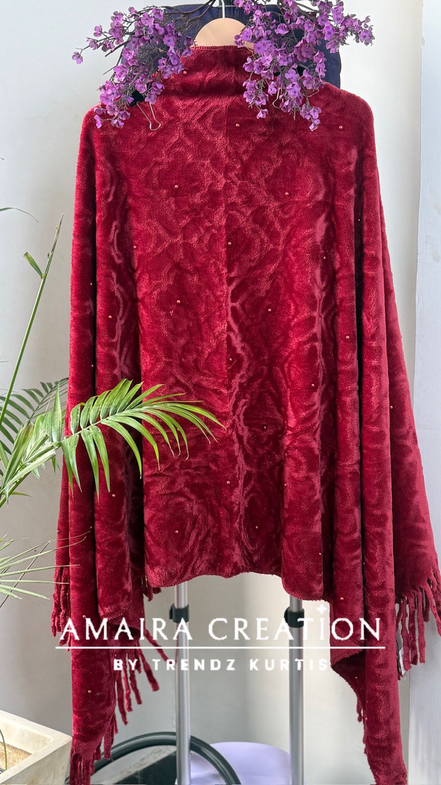 Premium Woolen Self Design Stole