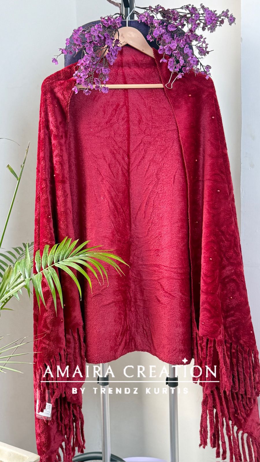 Premium Woolen Self Design Stole