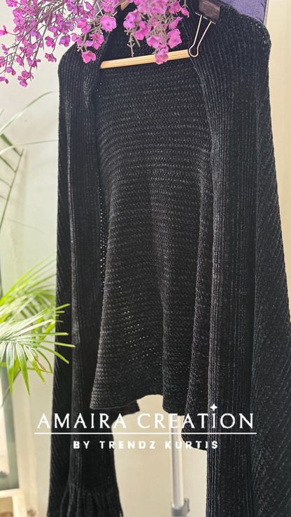Premium Knitted Pattern Woolen Stole