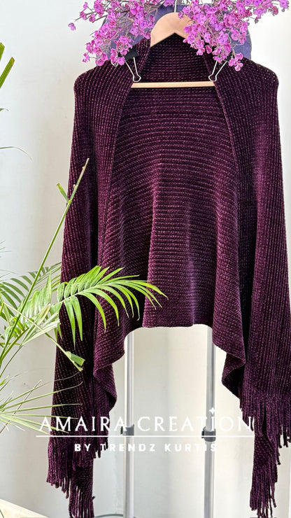 Premium Knitted Pattern Woolen Stole