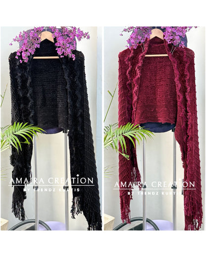 Premium Woolen Feather Detailing Stole