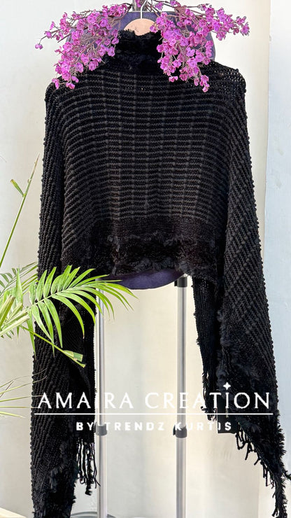 Premium Woolen Feather Detailing Stole