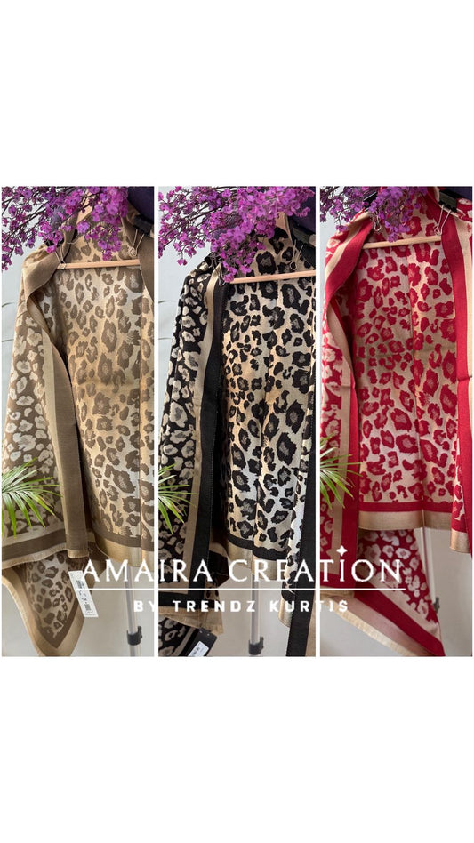 Leopard Print Premium Woolen stole