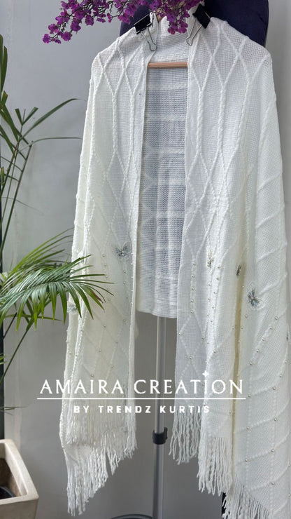 Premium Woolen Butterfly Deatiling Stole