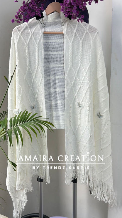 Premium Woolen Butterfly Deatiling Stole