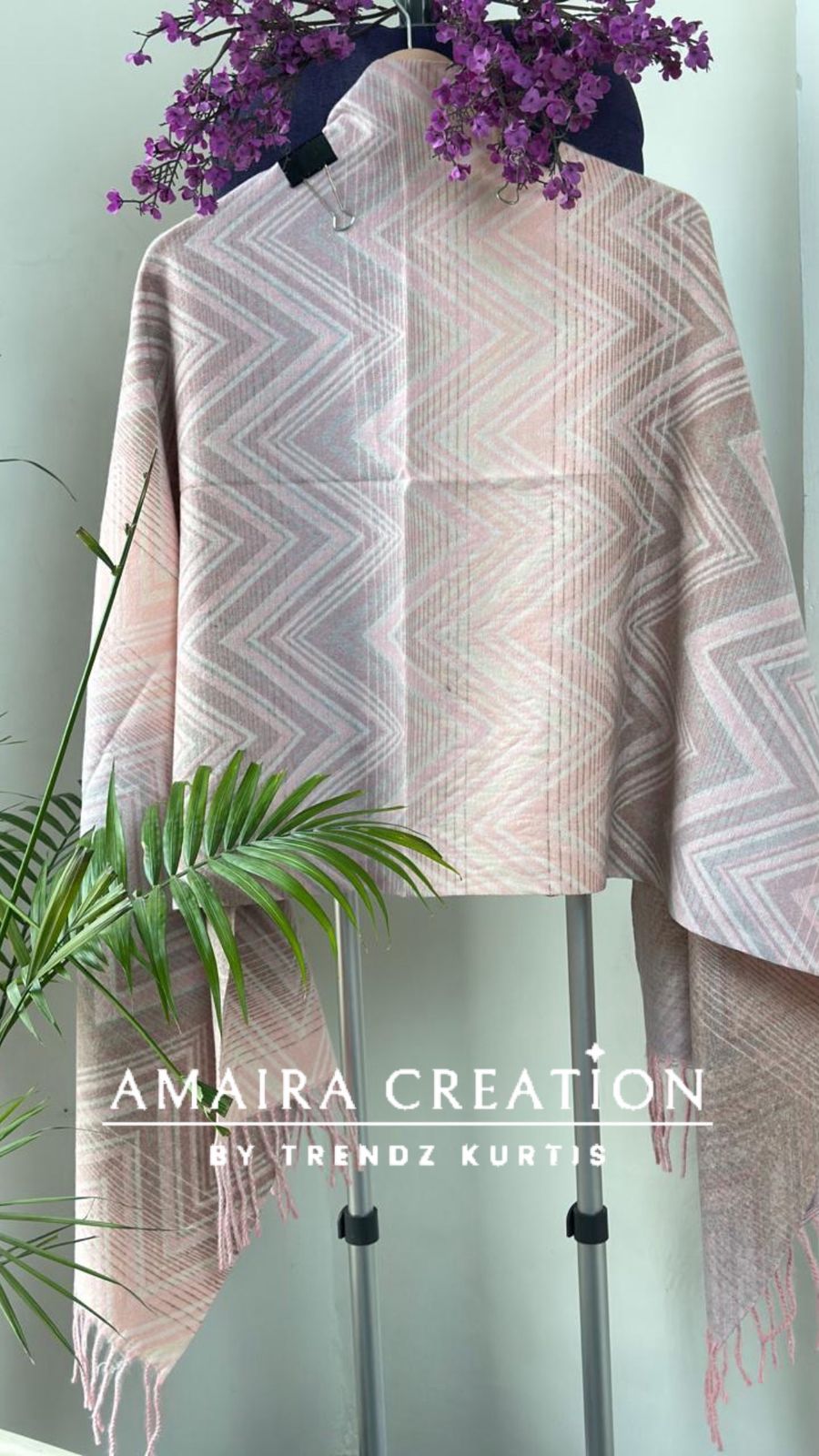 Premium Woolen Chevron Pattern Stole