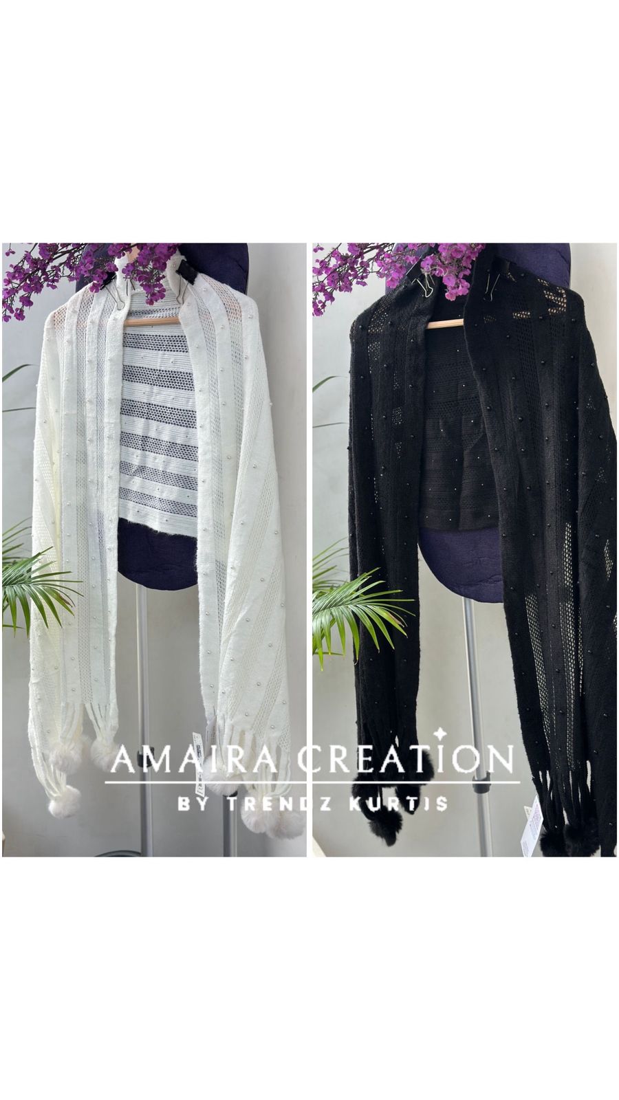 Premium Woolen Pom Pom Detailing Stole