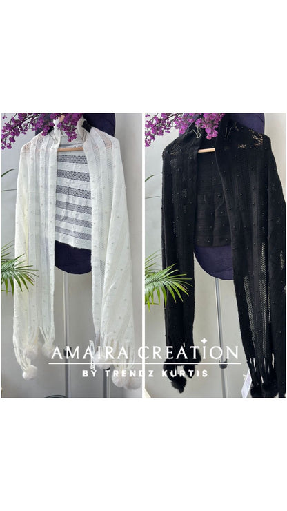 Premium Woolen Pom Pom Detailing Stole