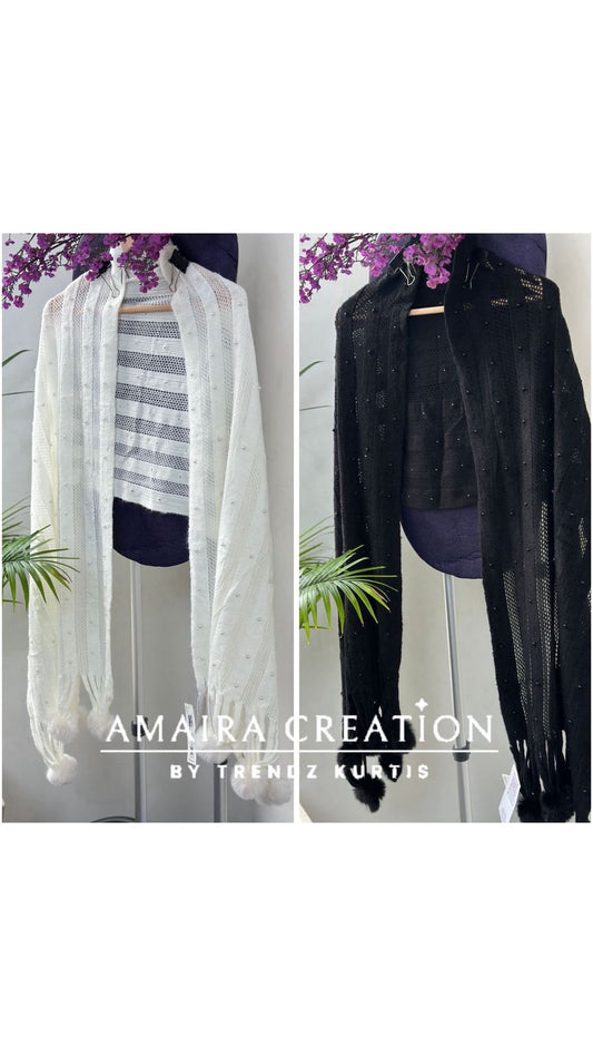 Premium Woolen Pom Pom Detailing Stole