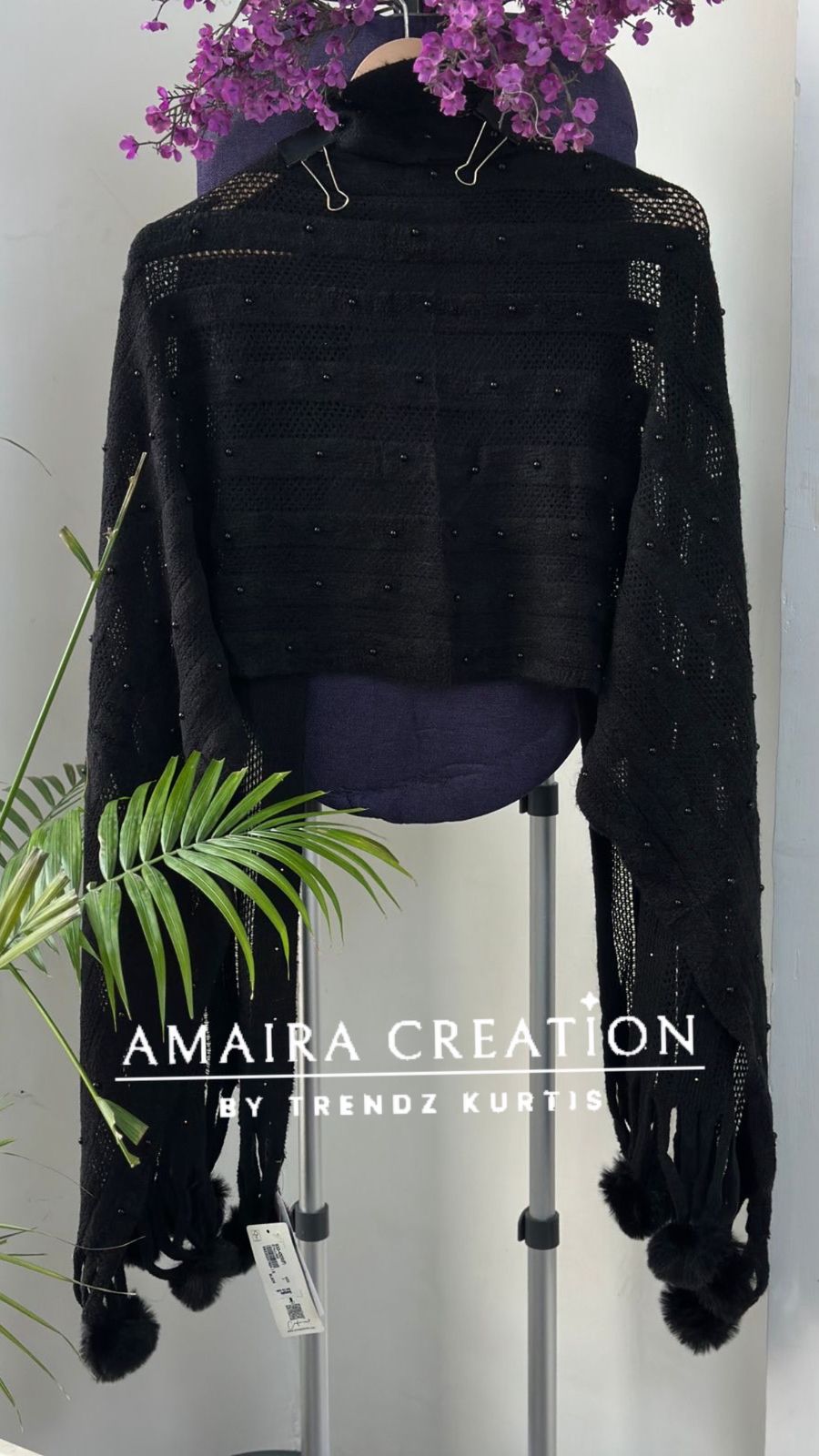 Premium Woolen Pom Pom Detailing Stole