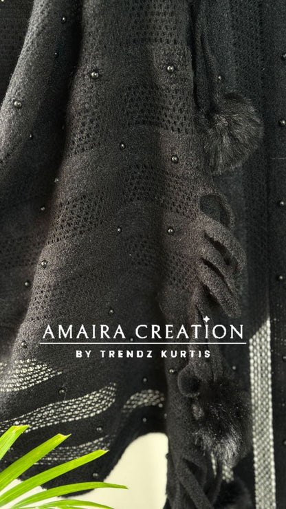 Premium Woolen Pom Pom Detailing Stole