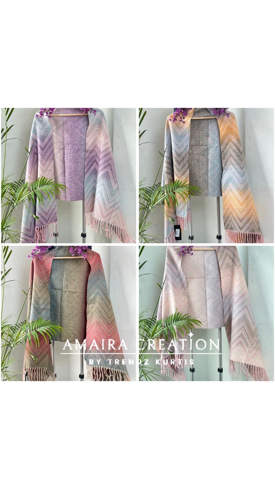 Premium Woolen Chevron Pattern Stole