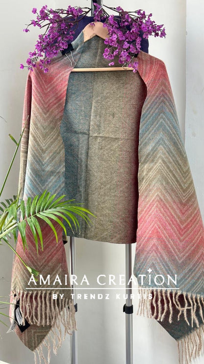 Premium Woolen Chevron Pattern Stole