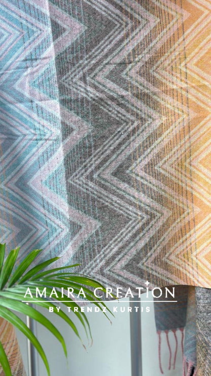 Premium Woolen Chevron Pattern Stole