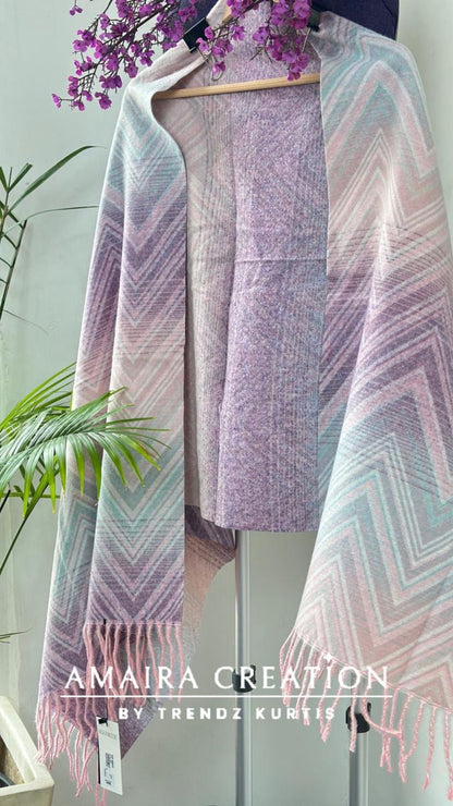 Premium Woolen Chevron Pattern Stole