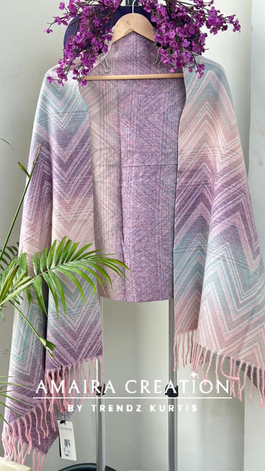 Premium Woolen Chevron Pattern Stole