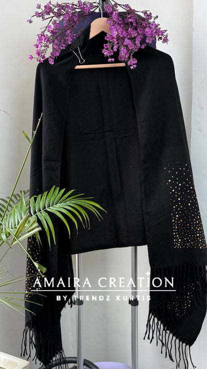 Premium Woolen Very Soft Fabric Coin Detailing Stole