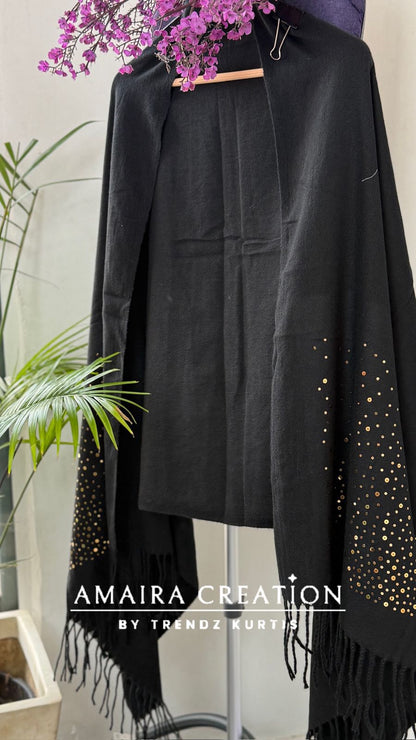 Premium Woolen Very Soft Fabric Coin Detailing Stole