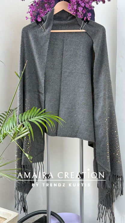 Premium Woolen Very Soft Fabric Coin Detailing Stole