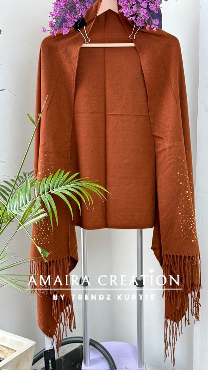 Premium Woolen Very Soft Fabric Coin Detailing Stole