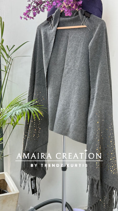 Premium Woolen Very Soft Fabric Coin Detailing Stole