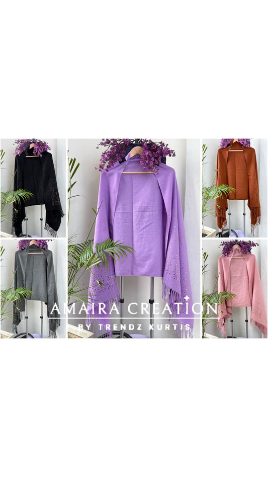 Premium Woolen Very Soft Fabric Coin Detailing Stole