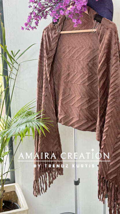 Premium Woolen Zig Zag Pattern Stole