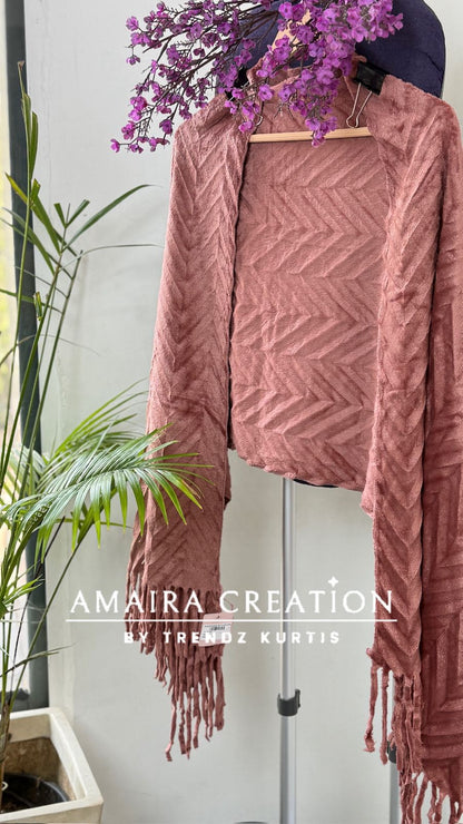 Premium Woolen Zig Zag Pattern Stole