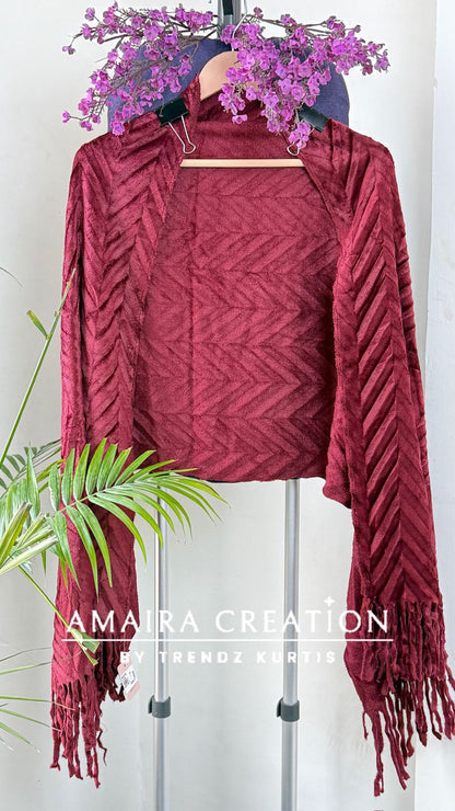 Premium Woolen Zig Zag Pattern Stole
