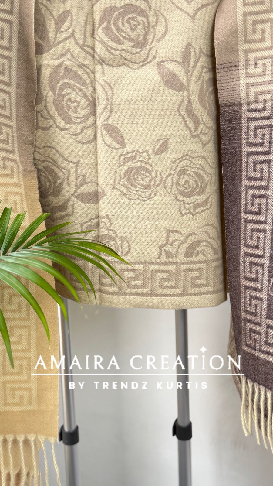 Premium Woolen Very Soft Fabric Floral Print Stole