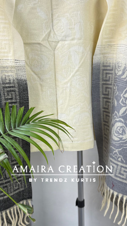 Premium Woolen Very Soft Fabric Floral Print Stole