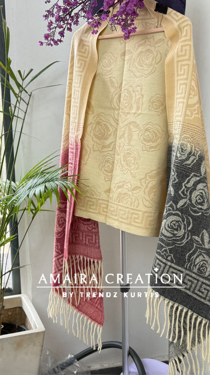 Premium Woolen Very Soft Fabric Floral Print Stole