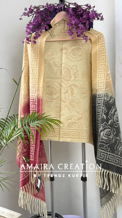 Premium Woolen Very Soft Fabric Floral Print Stole