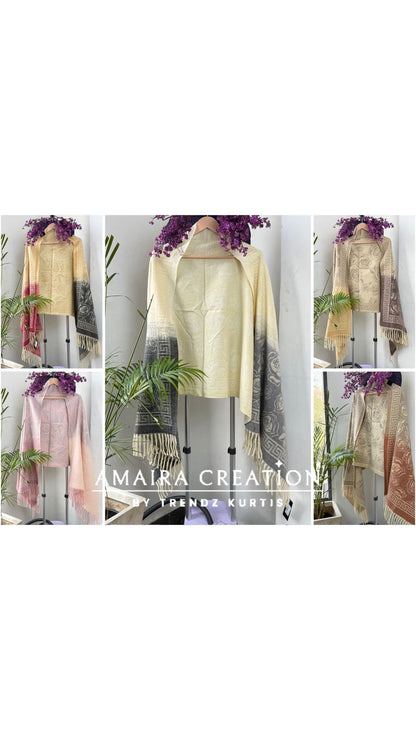 Premium Woolen Very Soft Fabric Floral Print Stole