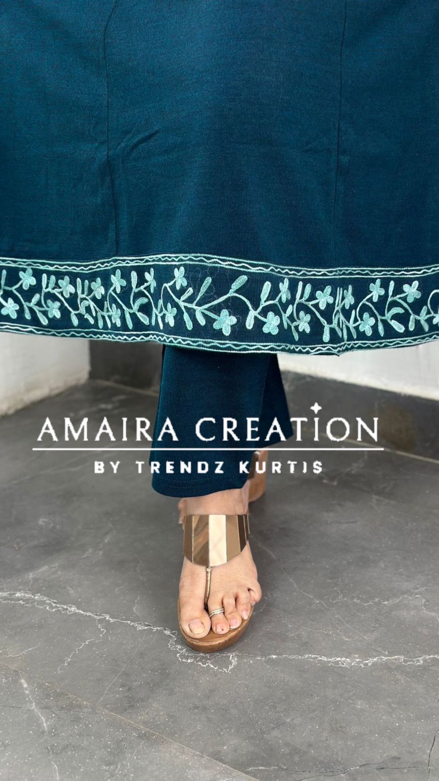 Premium Woolen Kashmiri Embroidered Three Pc Jacket Set