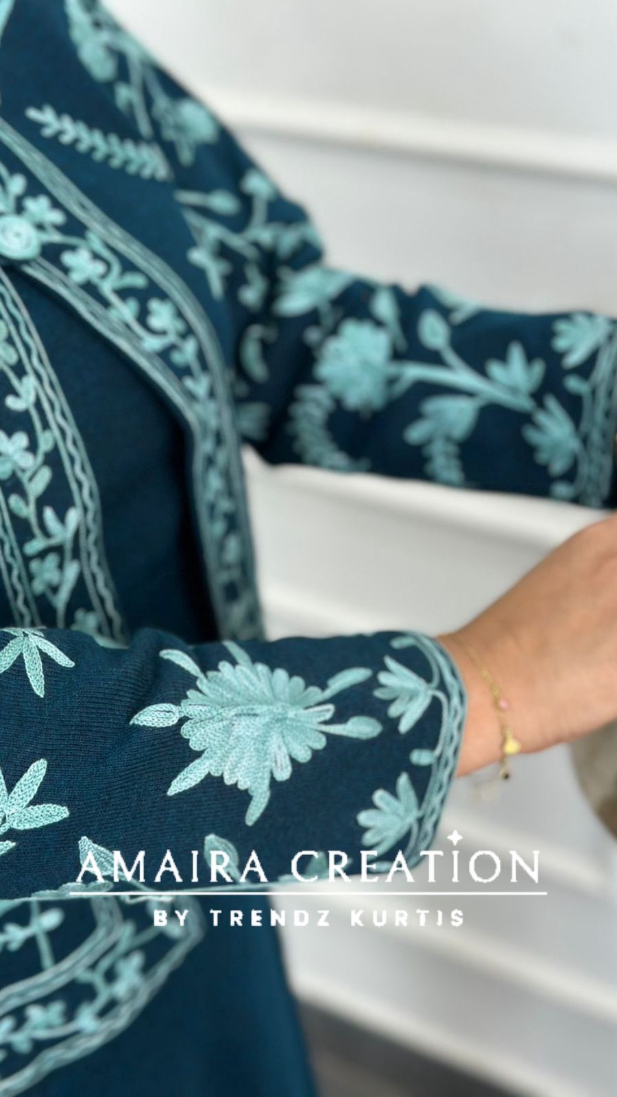 Premium Woolen Kashmiri Embroidered Three Pc Jacket Set