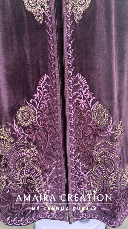 Premium Velvet Three Pc Set With Beautiful Embroidery