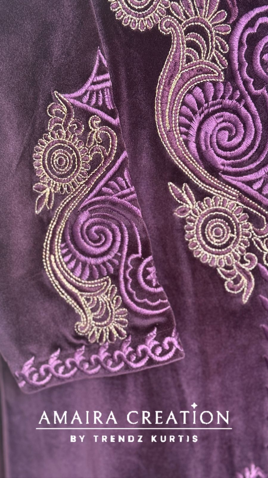 Premium Velvet Three Pc Set With Beautiful Embroidery