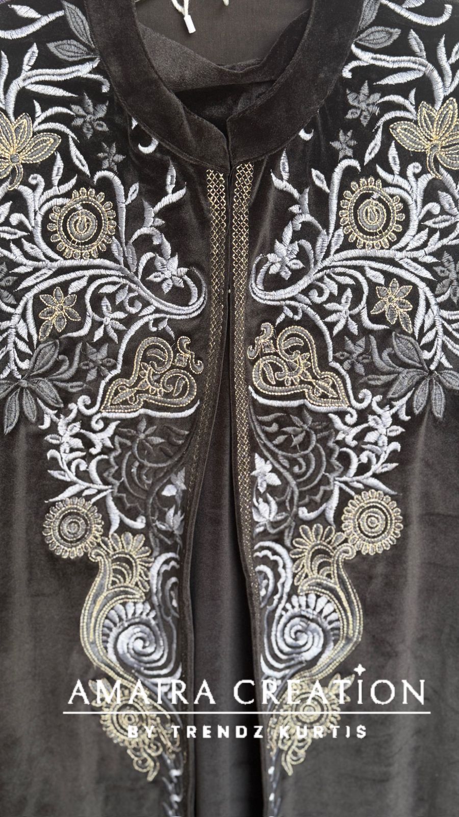 Premium Velvet Three Pc Set With Beautiful Embroidery