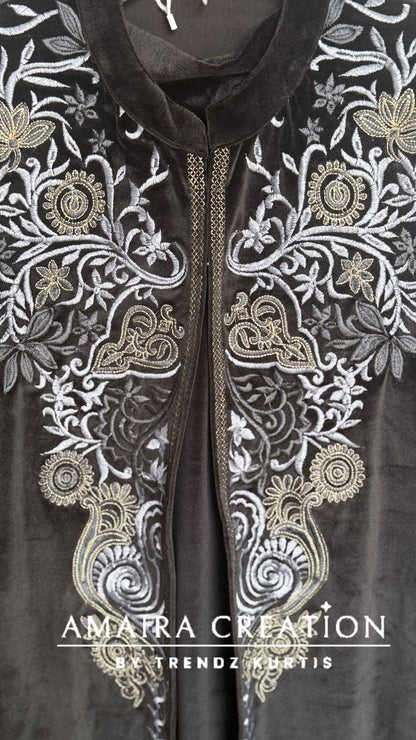 Premium Velvet Three Pc Set With Beautiful Embroidery