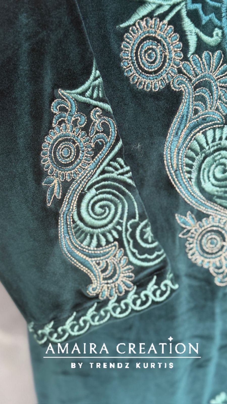 Premium Velvet Three Pc Set With Beautiful Embroidery