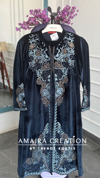 Premium Velvet Three Pc Set With Beautiful Embroidery