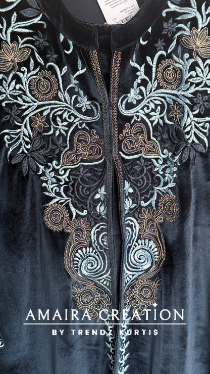 Premium Velvet Three Pc Set With Beautiful Embroidery