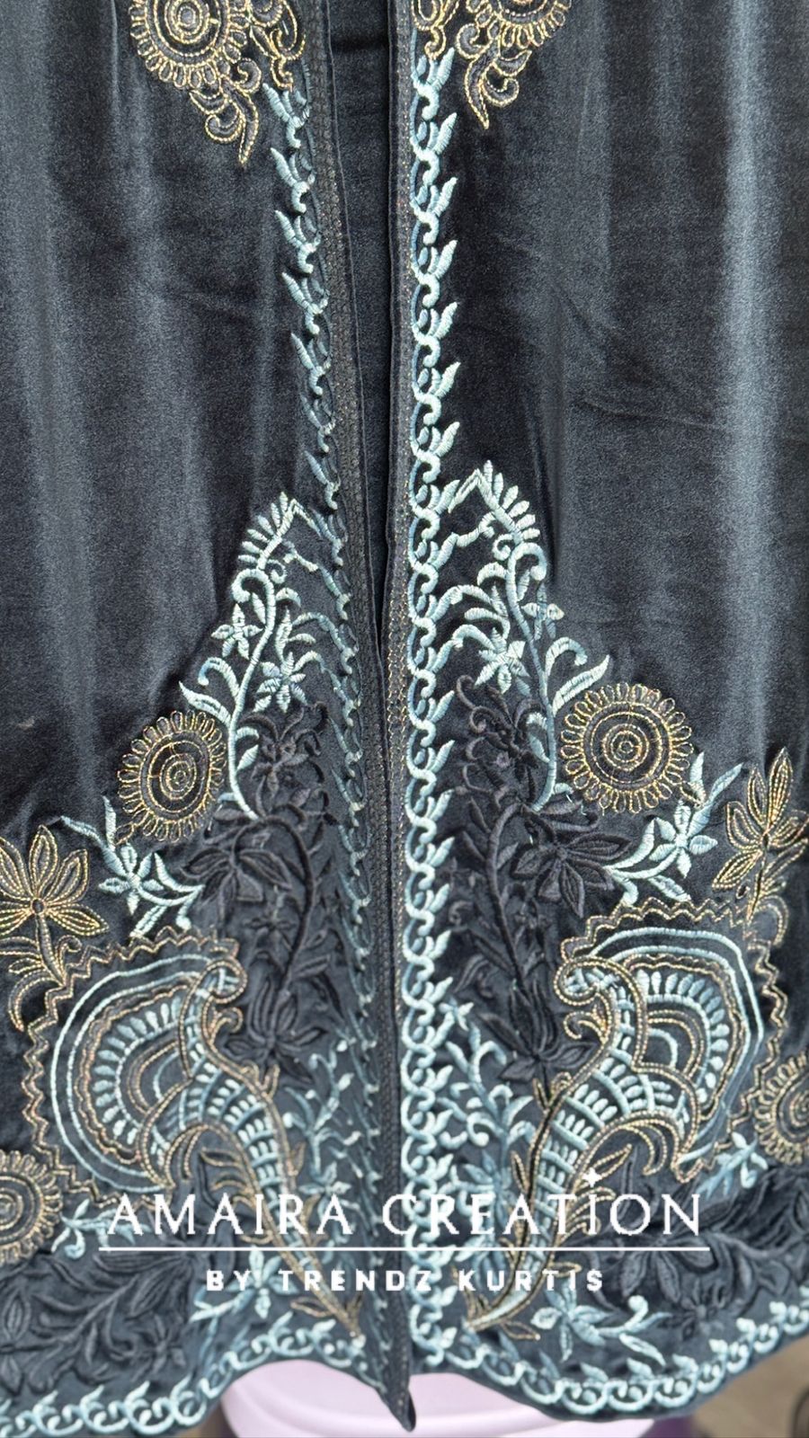 Premium Velvet Three Pc Set With Beautiful Embroidery