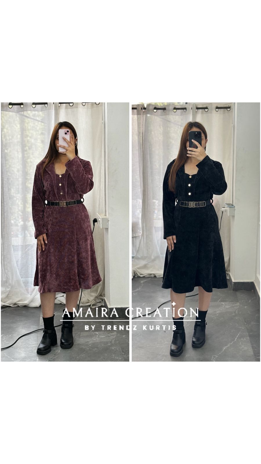 Premium Cauterised Woolen One Piece Dress